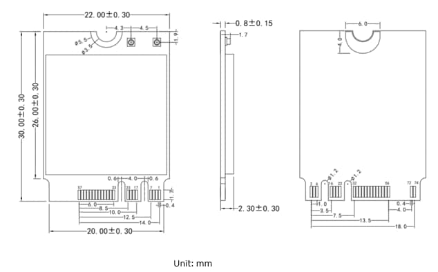 Mechanical Drawing - Amphenol-SAA IoT Module Solutions